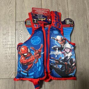 Marvel Spiderman Kids Life Jacket Swim Vest Jacket Pool Float 40-55lb M/L
